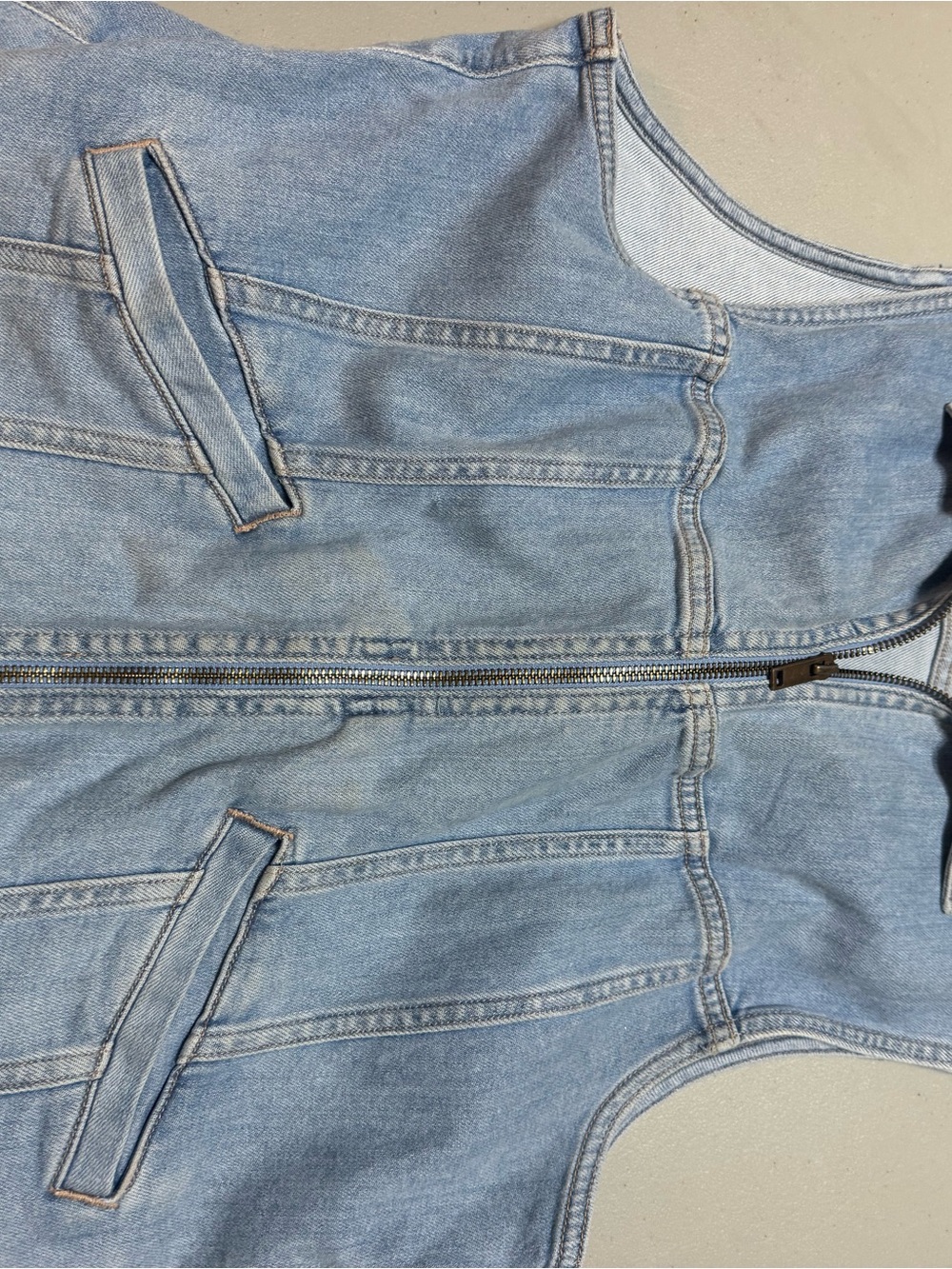 American Eagle Outfitters Light Blue Denim Vest